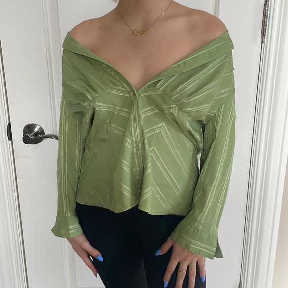 Green Detailed Blouse - Picture 1 of 4